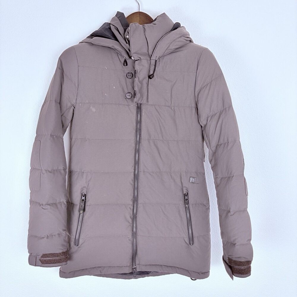 Volcom Long EQS Women’s Snowboard Jacket Gray 15K/10K Down Size L